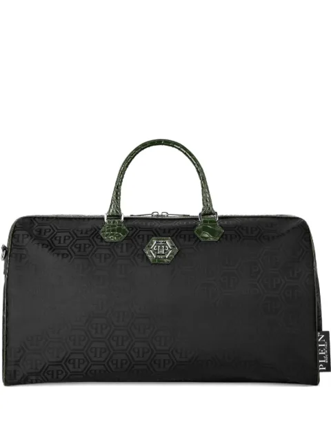 Philipp Plein logo-pattern crocodile-trim luggage 