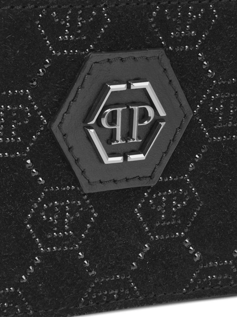 Philipp Plein Pasjeshouder verfraaid met logo Zwart