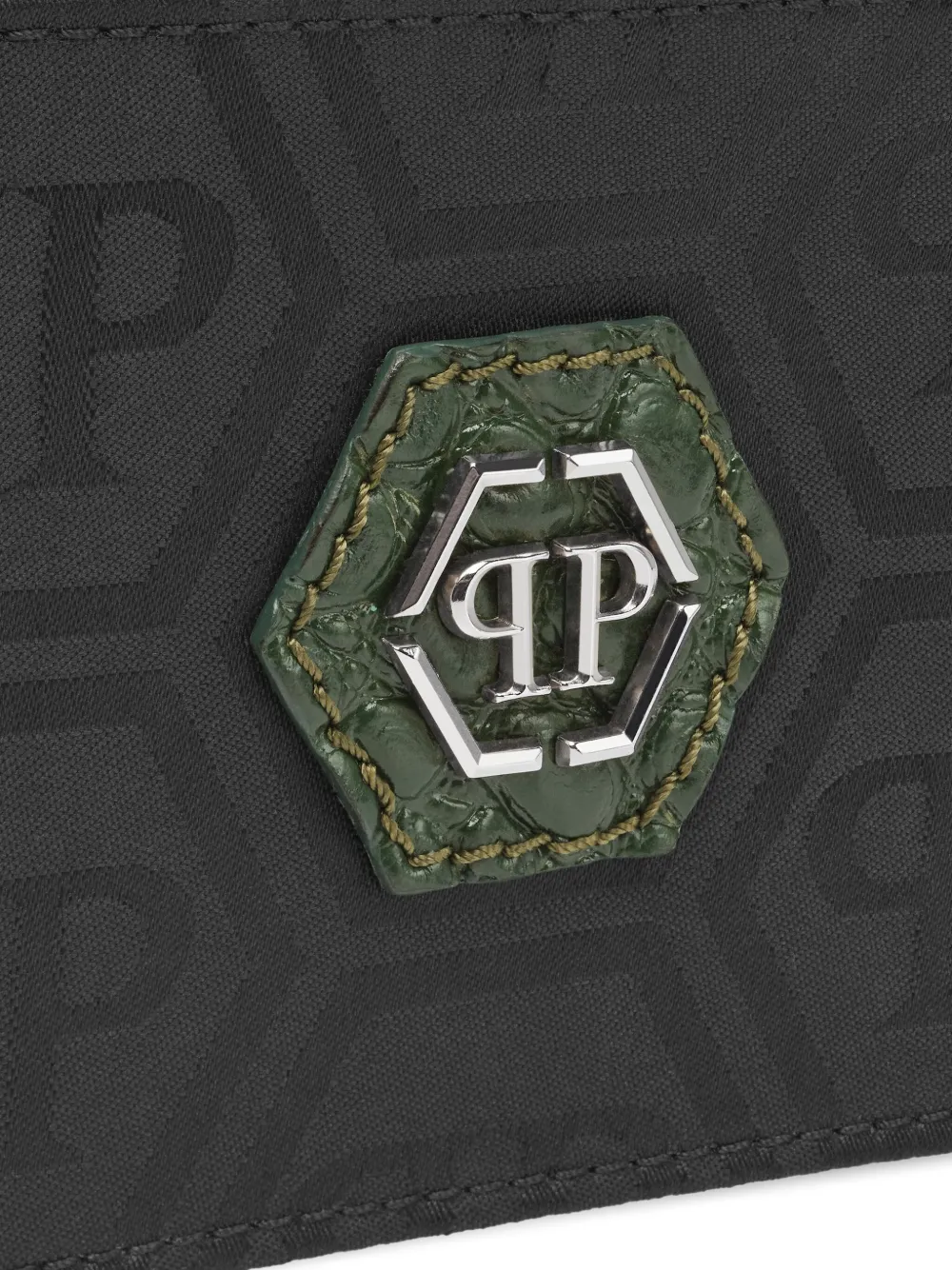 Philipp Plein Pasjeshouder met logoplakkaat Zwart