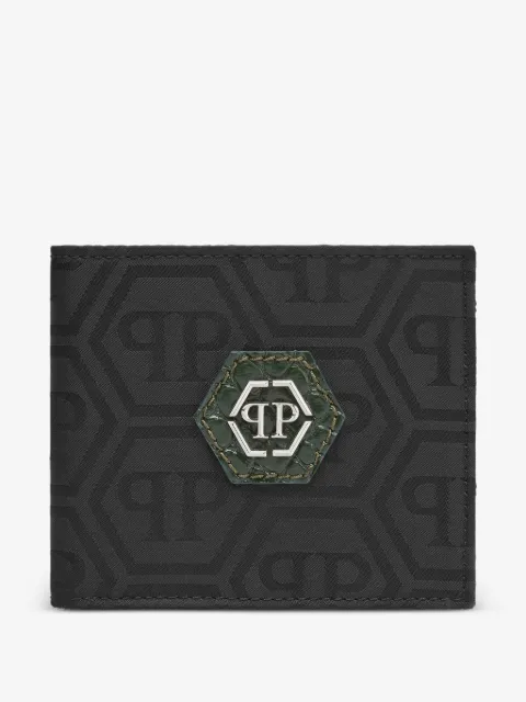 Philipp Plein Portemonnaie aus Nylon und Leder mit Monogramm