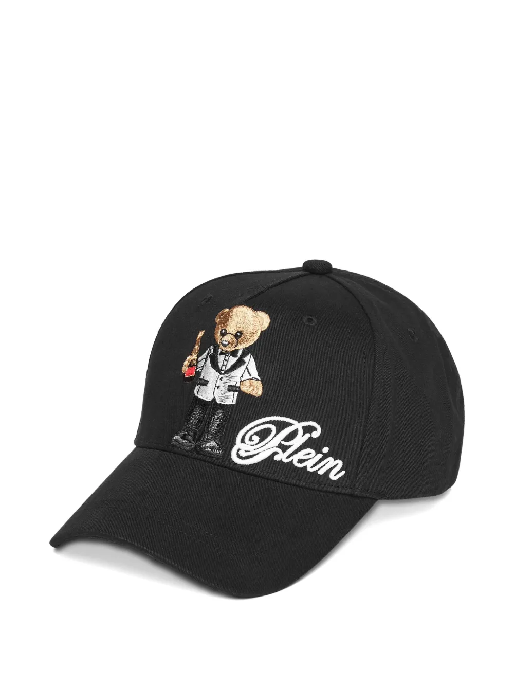 Philipp Plein Bear-embroidered Baseball Cap In Black