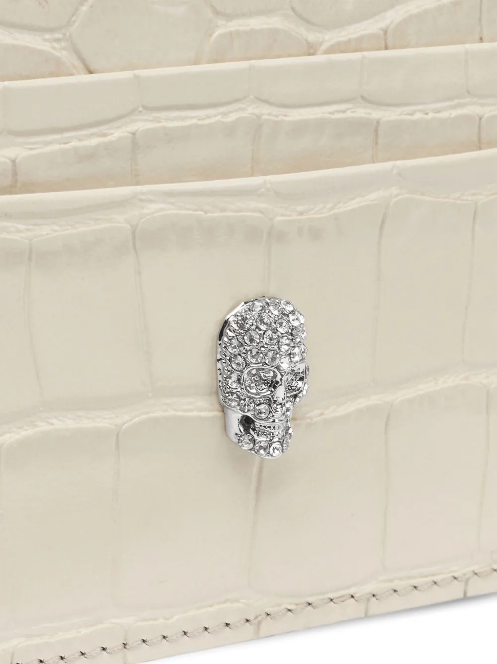 Philipp Plein Pasjeshouder met krokodillenprint Beige