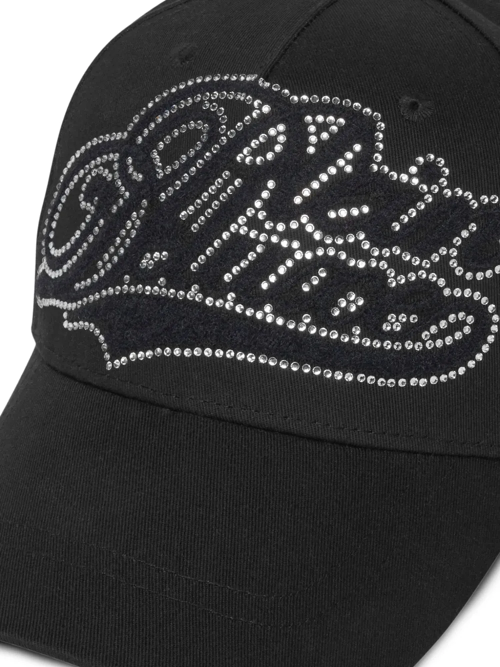 Philipp Plein Honkbalpet verfraaid met stras Zwart