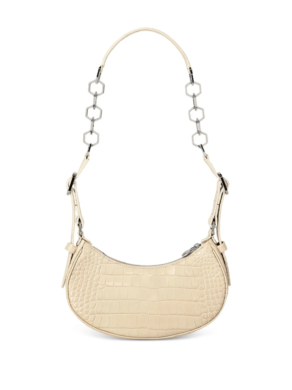 Philipp Plein Crocodile-embossed Shoulder Bag In Neutral