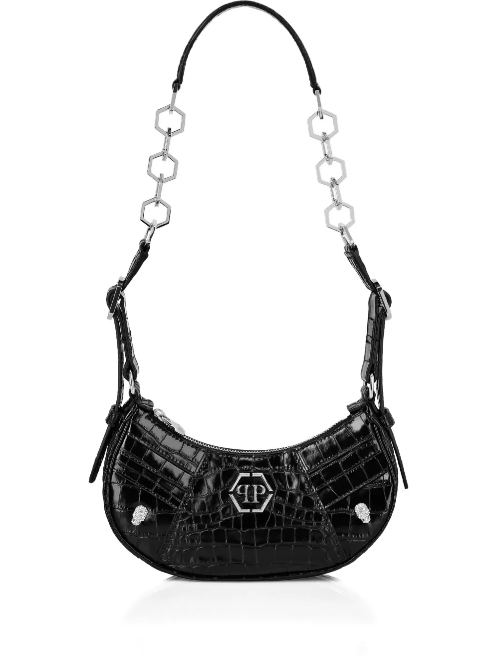 Philipp Plein Logo-plaque Shoulder Bag In Black