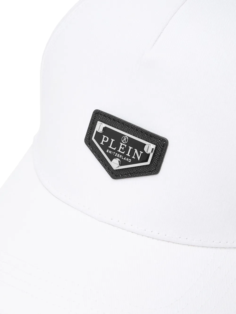 Philipp Plein Honkbalpet met logoplakkaat Wit