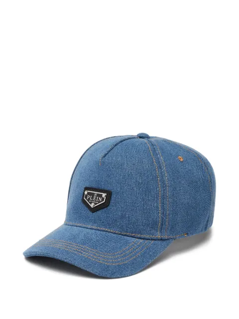 Philipp Plein denim plaque baseball cap