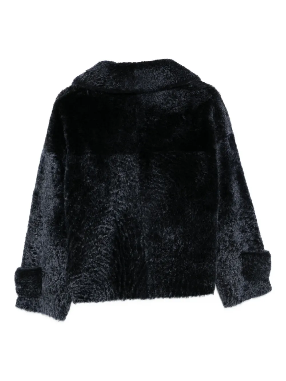 Manzoni 24 Shearling Button-closure Jacket In Blue