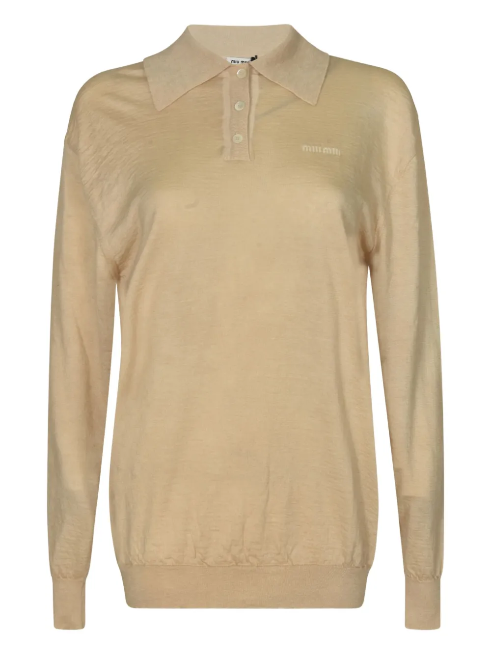 Miu long-sleeves polo shirt ALBINO