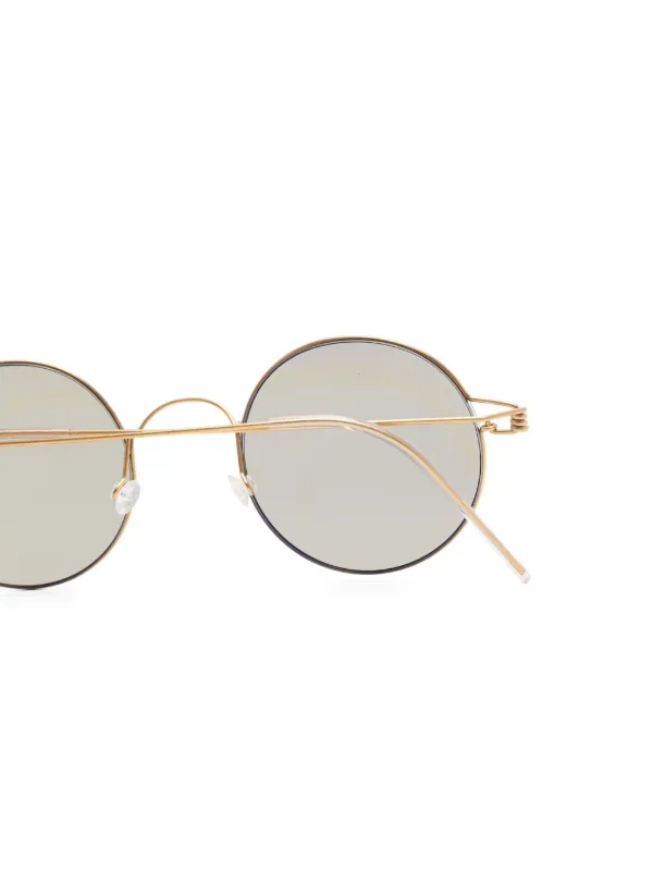 Lindberg ラウンドフレーム サングラス | ゴールドトーン