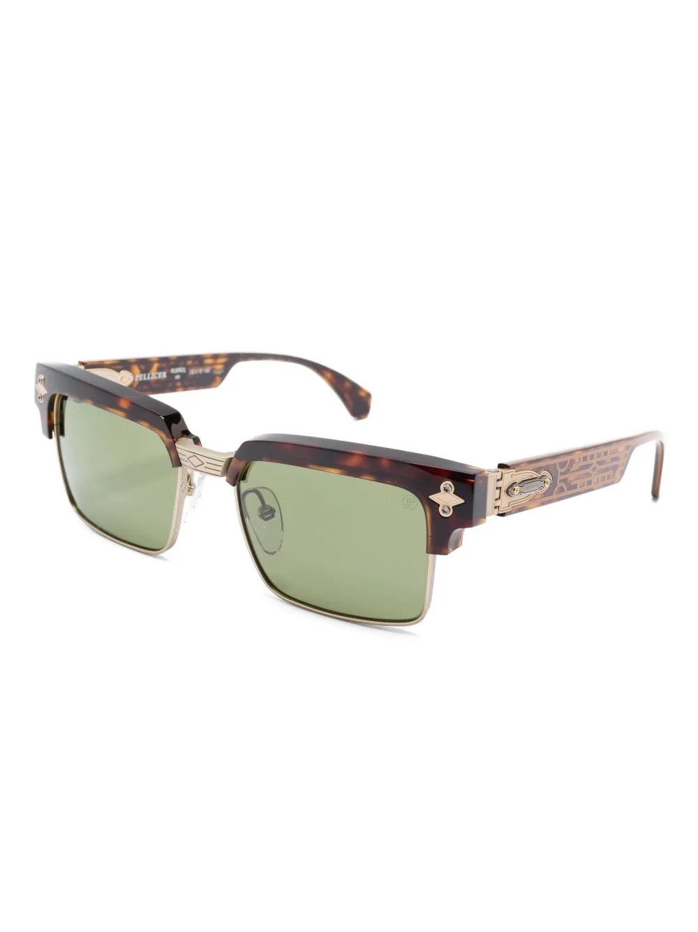 Etnia Barcelona engraved geometric sunglasses - Bruin