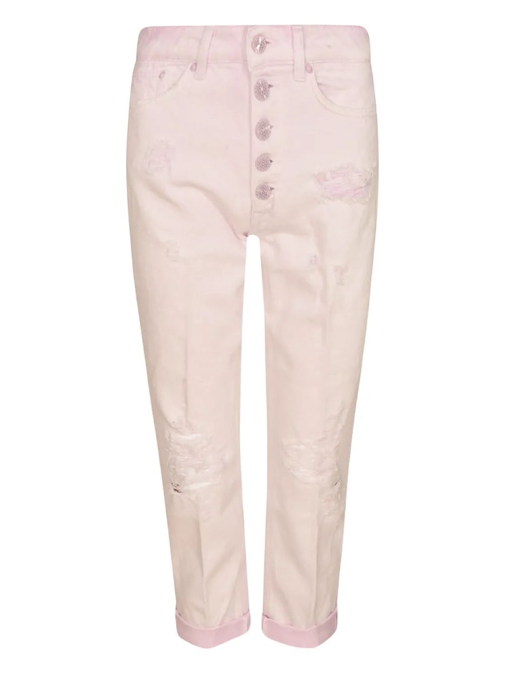 Dondup Distressed Buttoned-fly Cropped Trousers