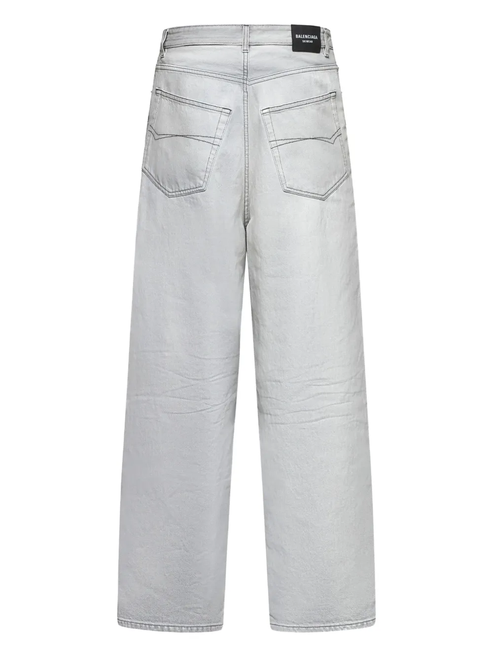 Balenciaga logo-patch jeans Wit