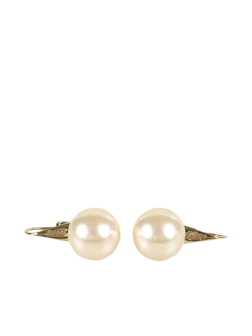 Miu Miu Perlenohrringe in Goldfarben | Nude | Image 1