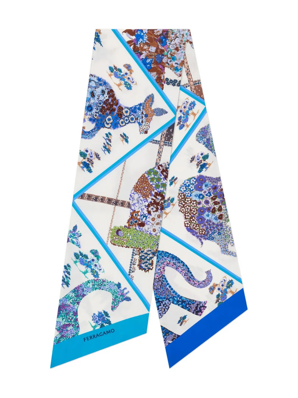 Ferragamo floral silk scarf | Blue | Image 1