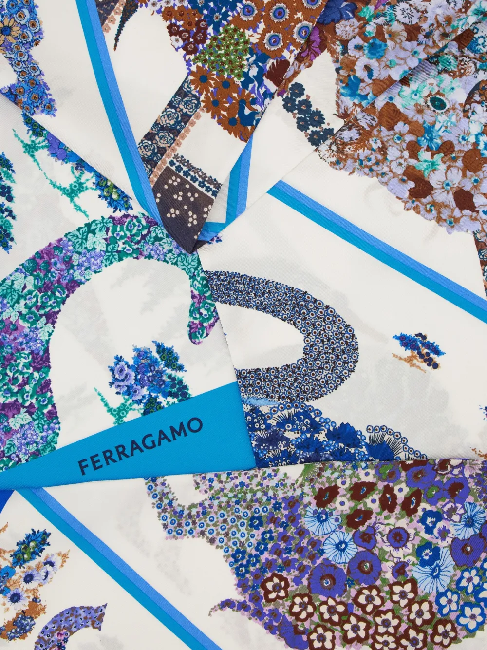 Ferragamo Zijden sjaal Blauw