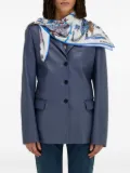 Ferragamo animal-print silk scarf - Blue