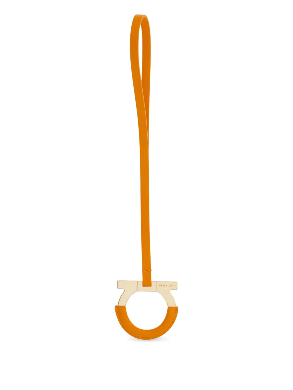 Ferragamo Leren sleutelhanger Oranje