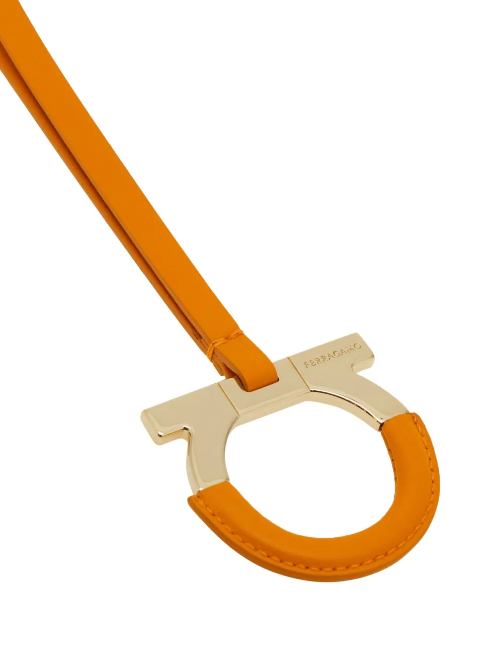 Ferragamo Leren sleutelhanger Oranje