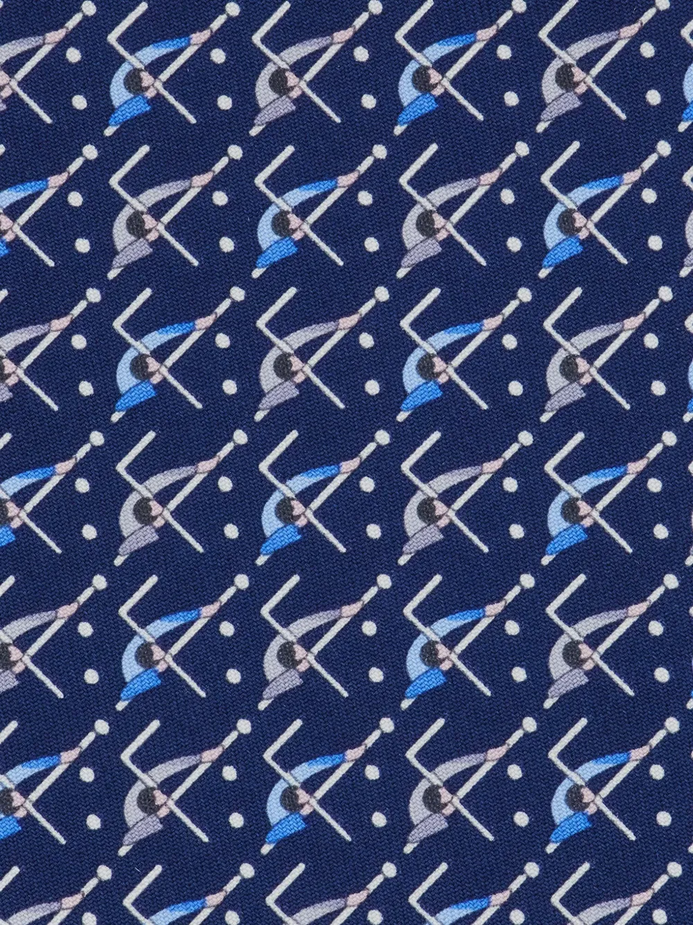 Ferragamo billiard-print silk tie Blauw