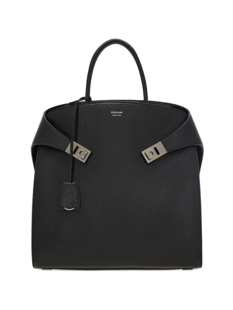 Ferragamo Hug Gancini -buckle calfskin tote bag
