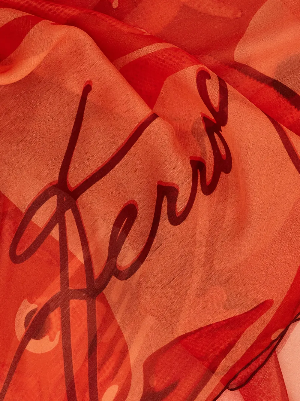 Ferragamo Zijden stola met print Rood