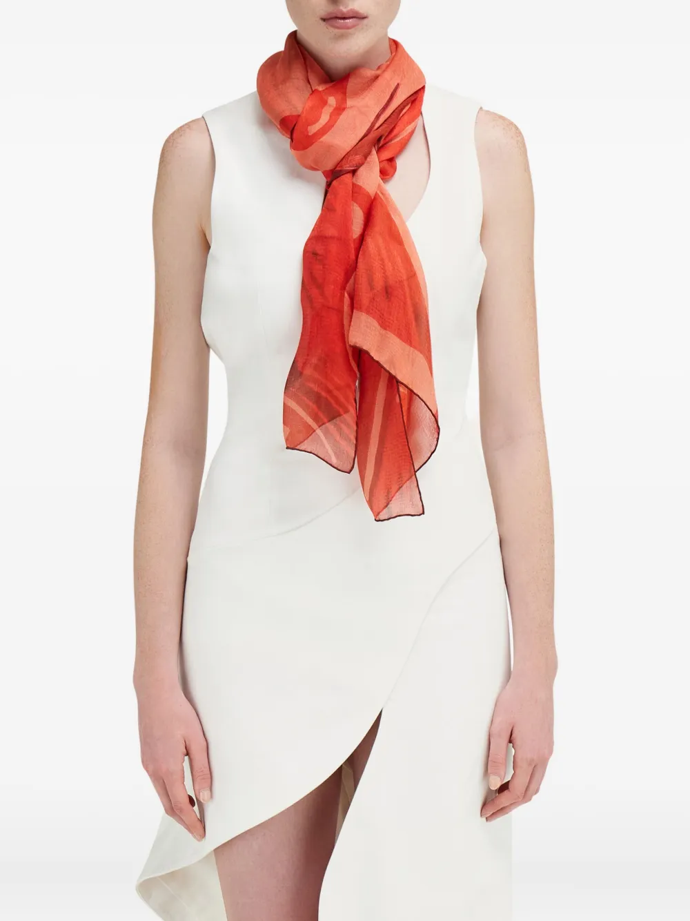 Ferragamo printed silk stole - Rood