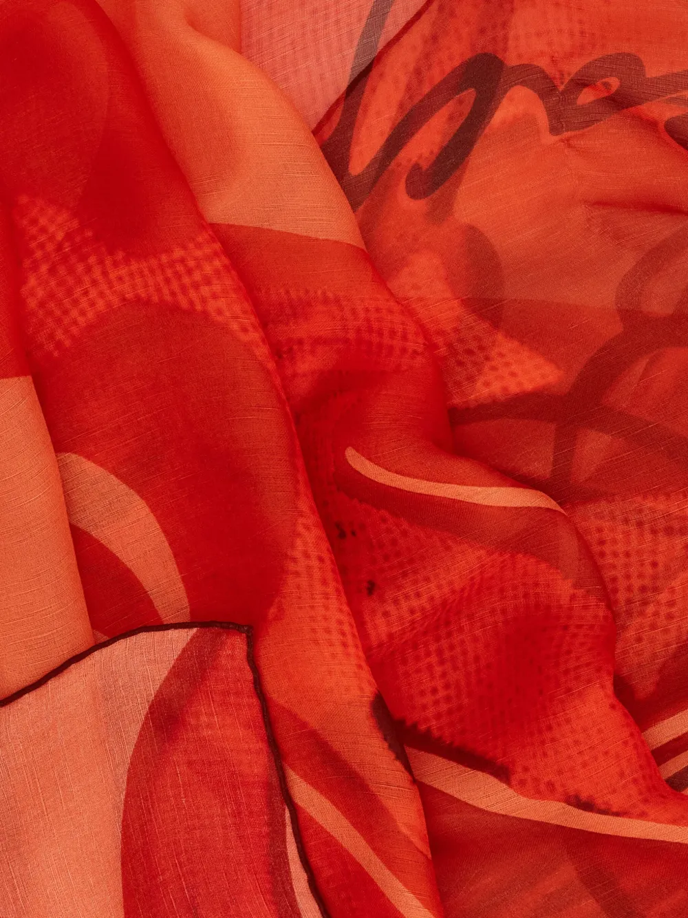 Ferragamo Zijden stola met print Rood