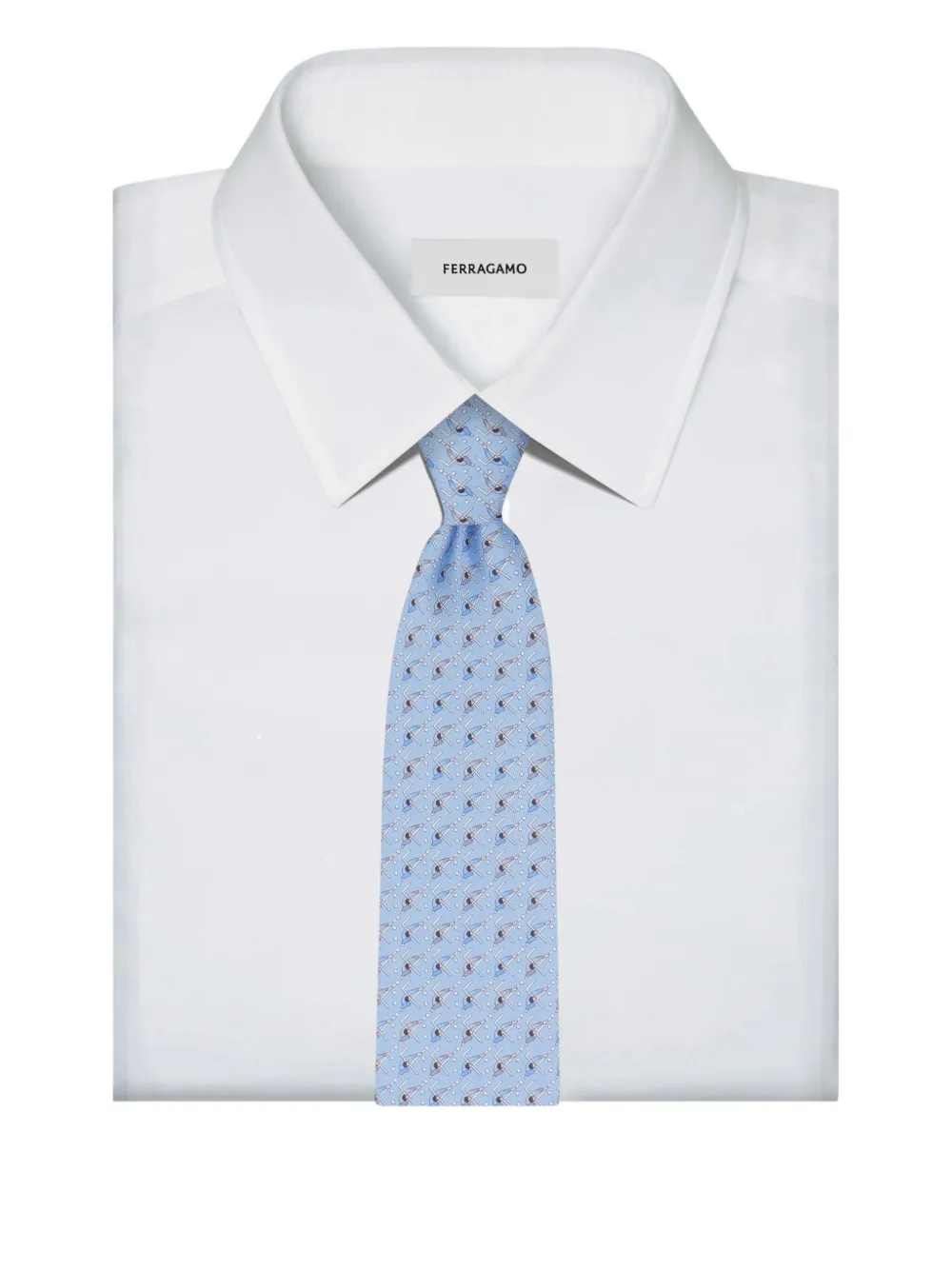 Ferragamo billiard-print silk tie Blauw