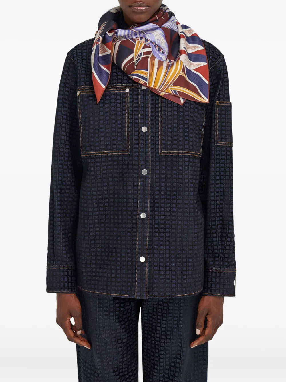Ferragamo Zijden sjaal Blauw