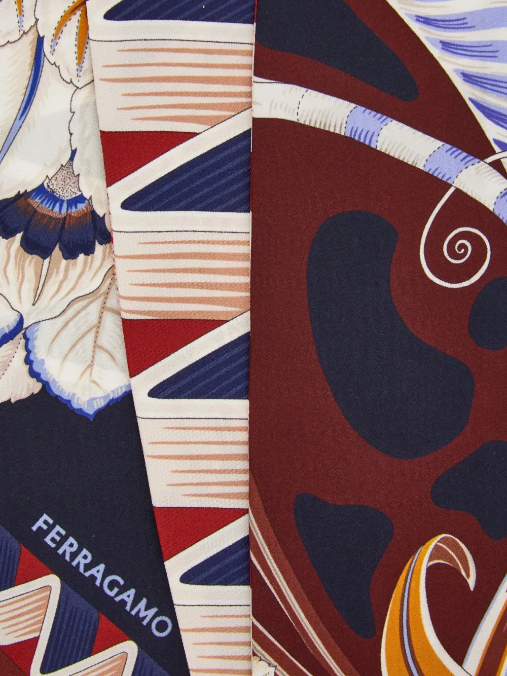 Ferragamo Sjaal met bloemenprint Blauw