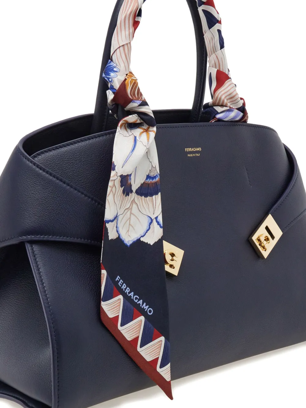Ferragamo Sjaal met bloemenprint Blauw
