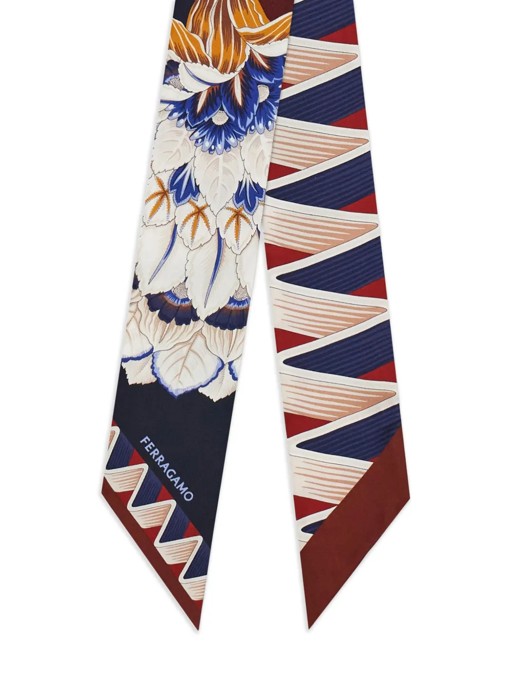 Ferragamo Sjaal met bloemenprint Blauw