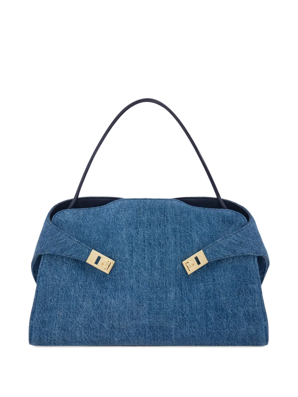 Ferragamo Hug Soft denim shoulder bag Blauw