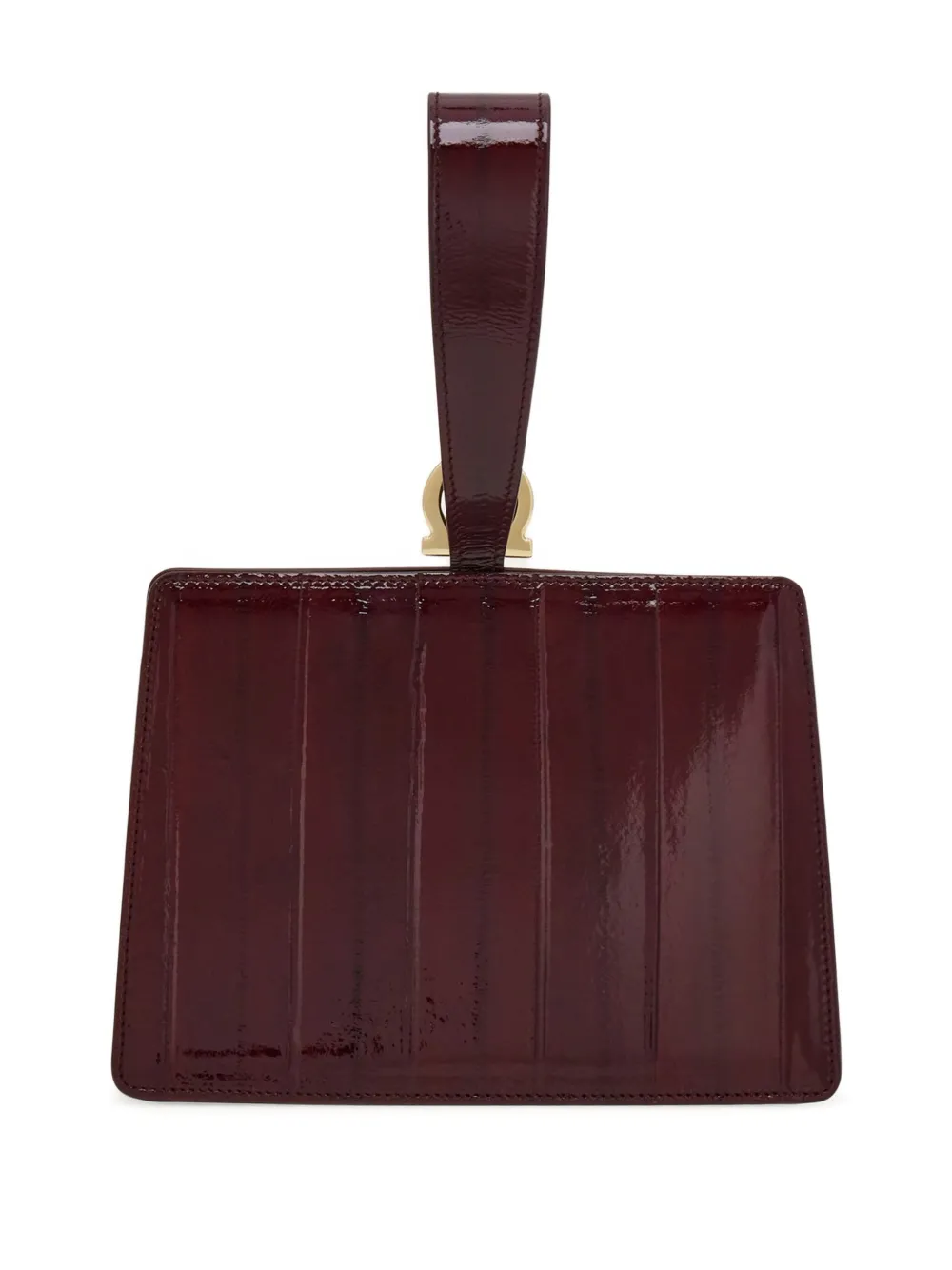 Ferragamo Mini Gancini-embellished Geometric Clutch In Red
