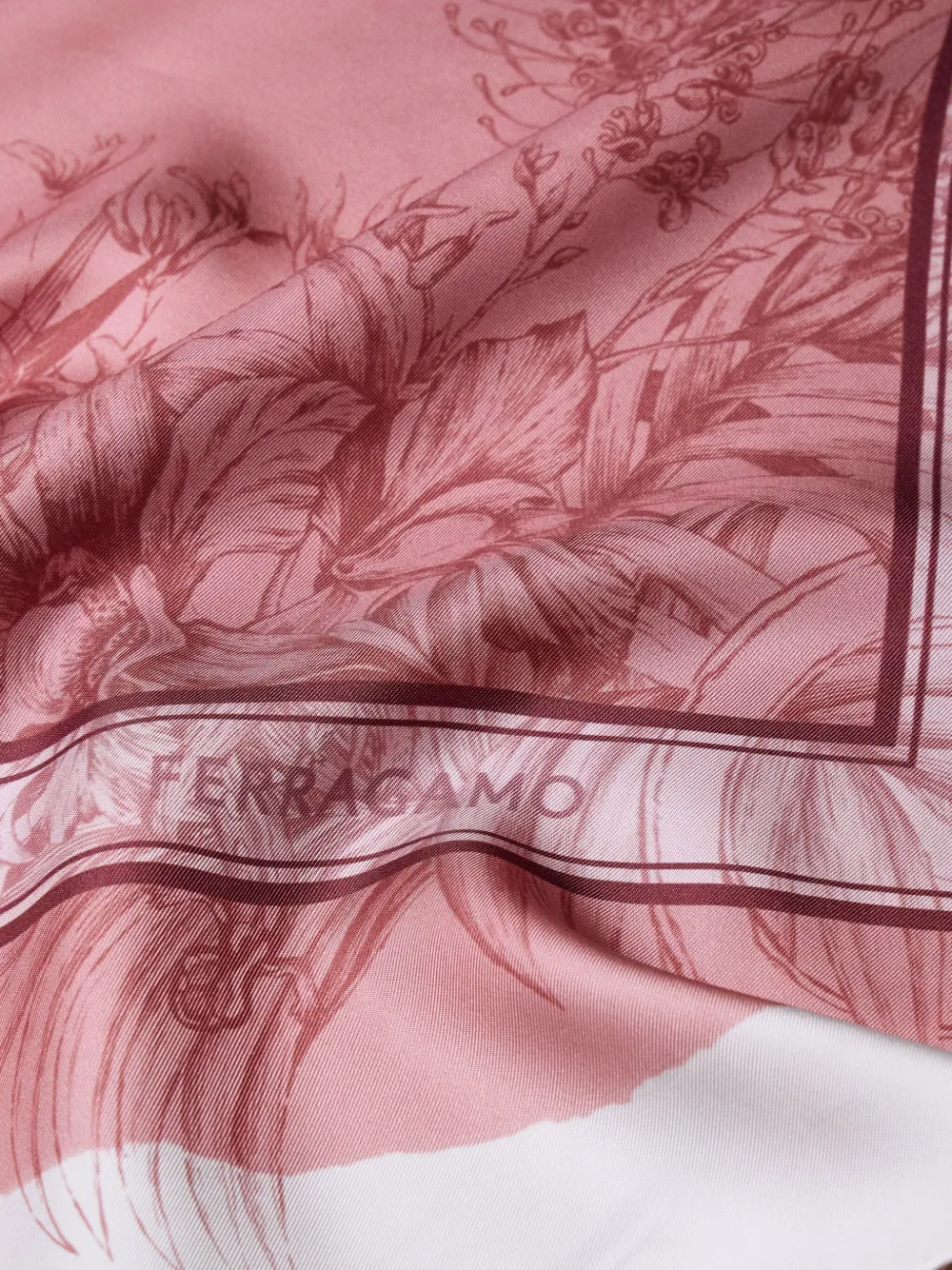Ferragamo Sjaal met bloemenprint Roze