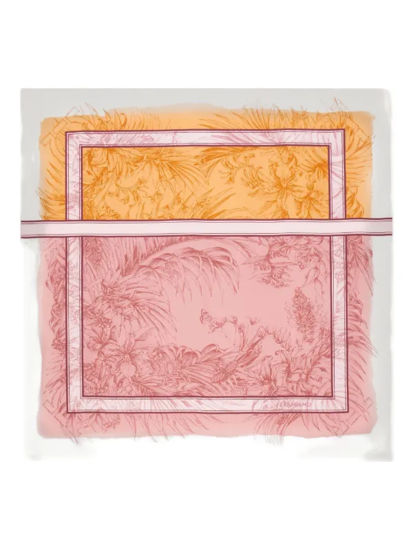 Ferragamo フローラル シルクスカーフ | ピンク | FARFETCH JP