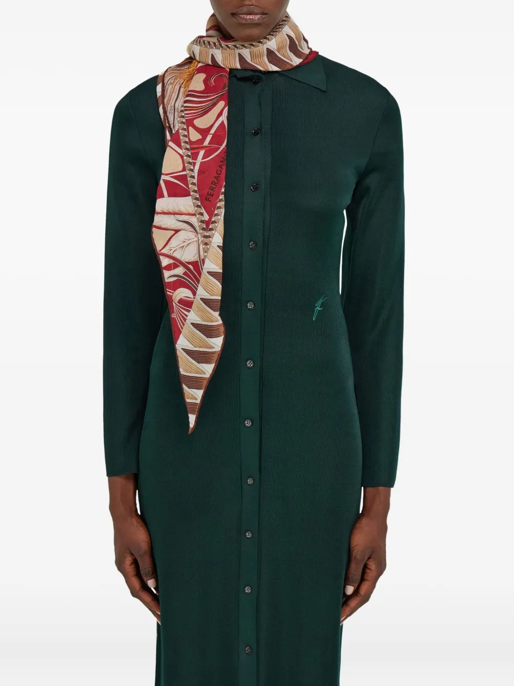 Ferragamo diamond-shaped floral-print scarf - Beige