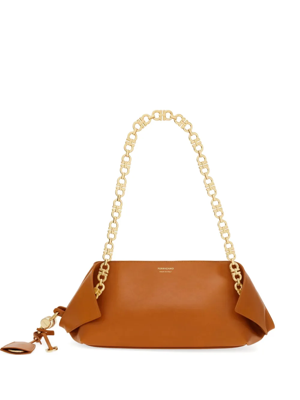 Ferragamo small Folded chain-strap shoulder bag Bruin