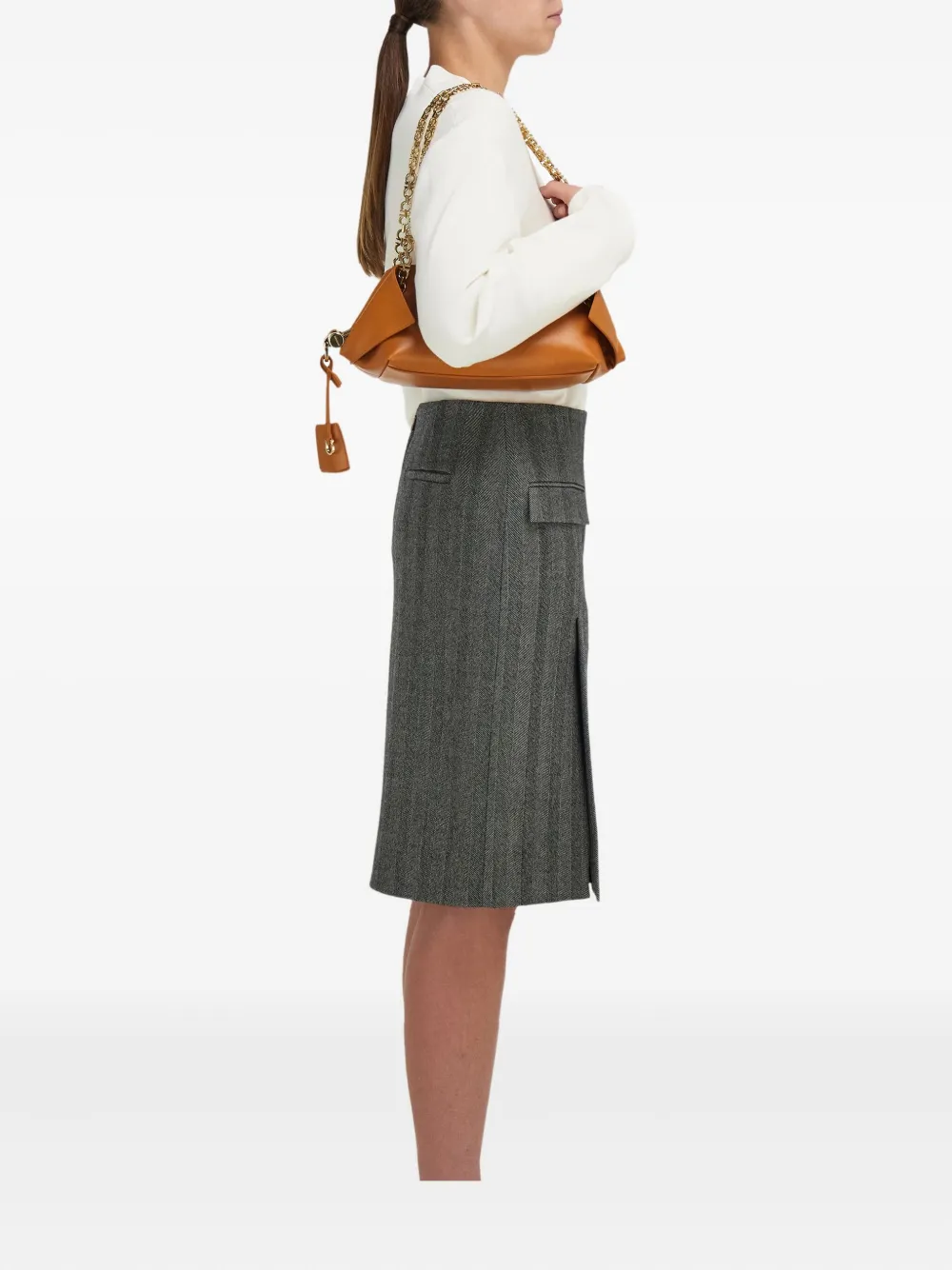 Ferragamo small Folded chain-strap shoulder bag - Bruin