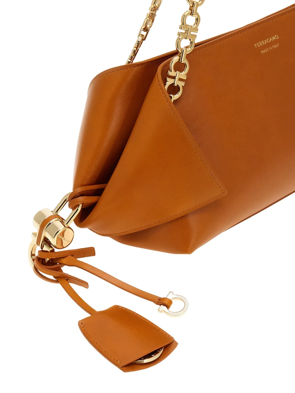 Ferragamo small Folded chain-strap shoulder bag Bruin