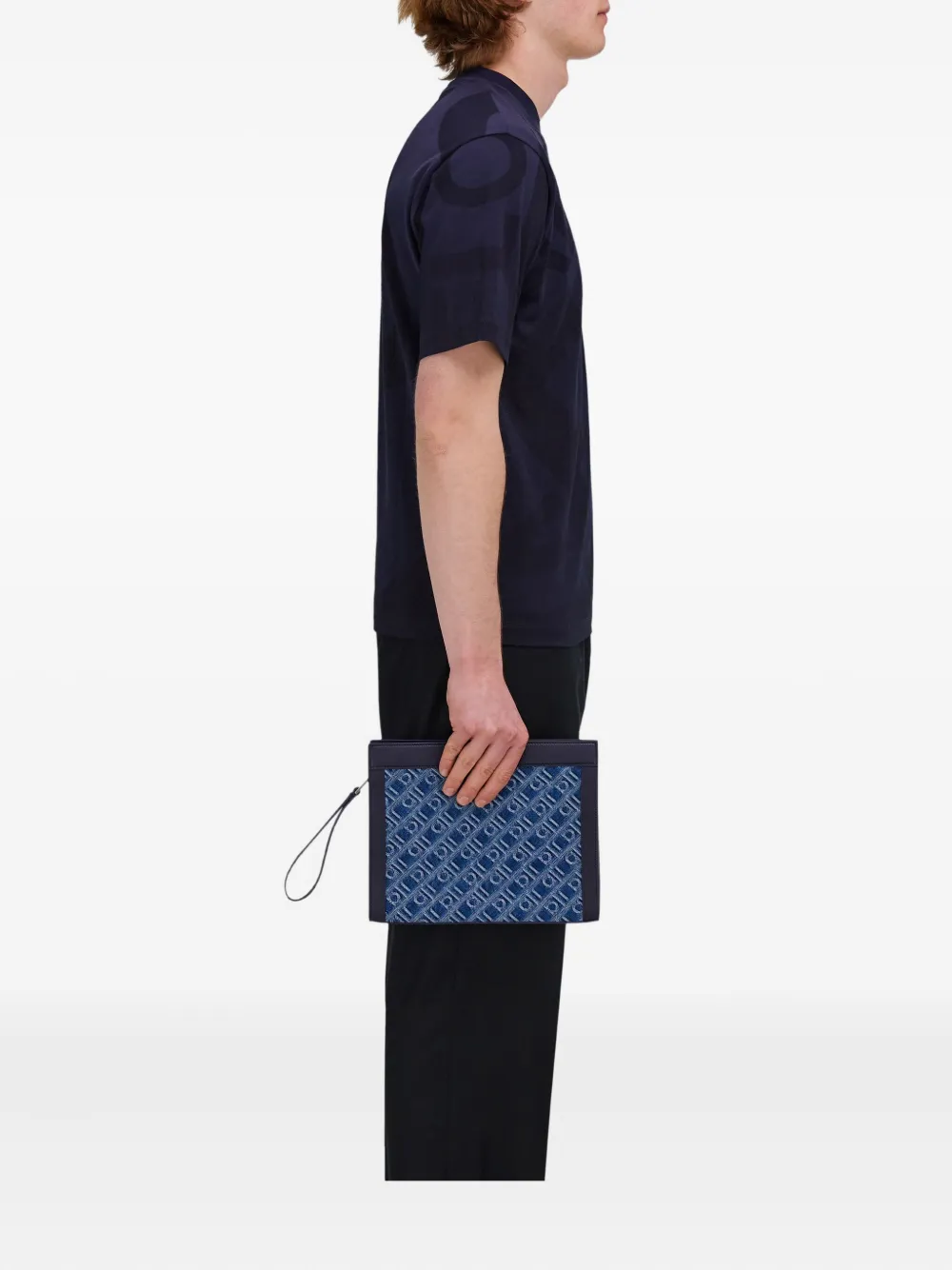 Ferragamo monogram clutch bag - Blauw