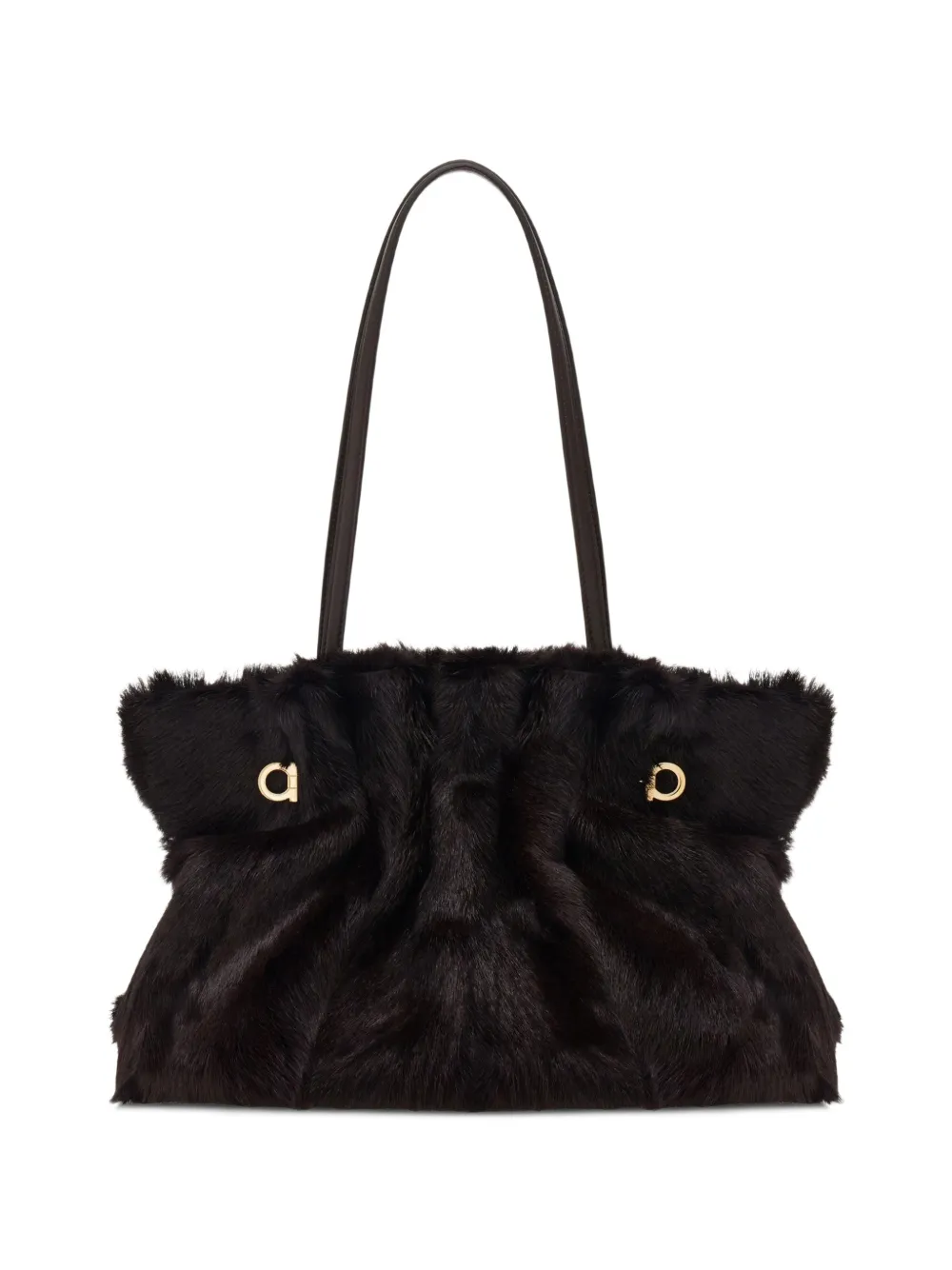 Ferragamo Borsa a spalla Gancini in pelle - Marrone