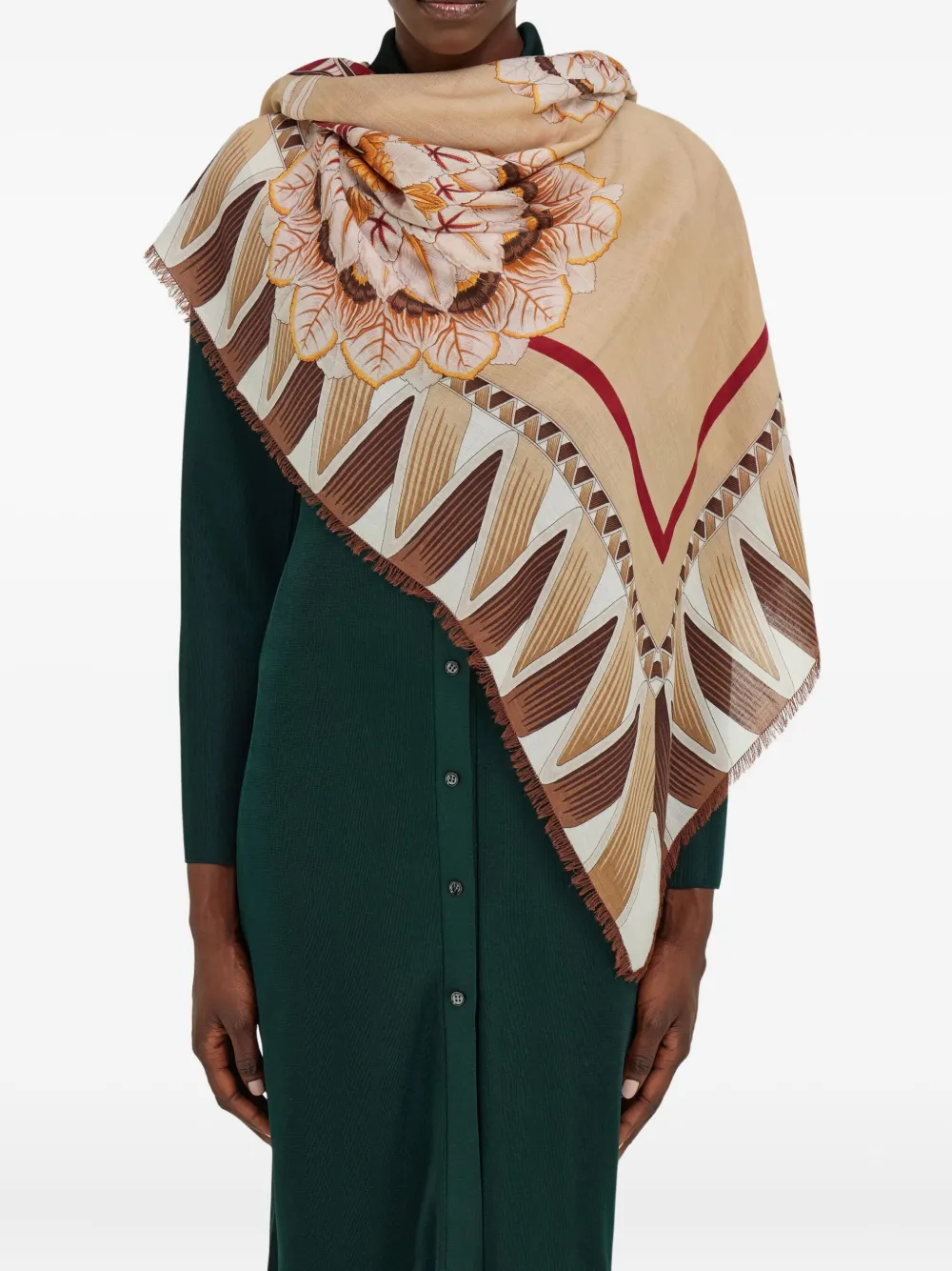Ferragamo floral-print scarf - Beige