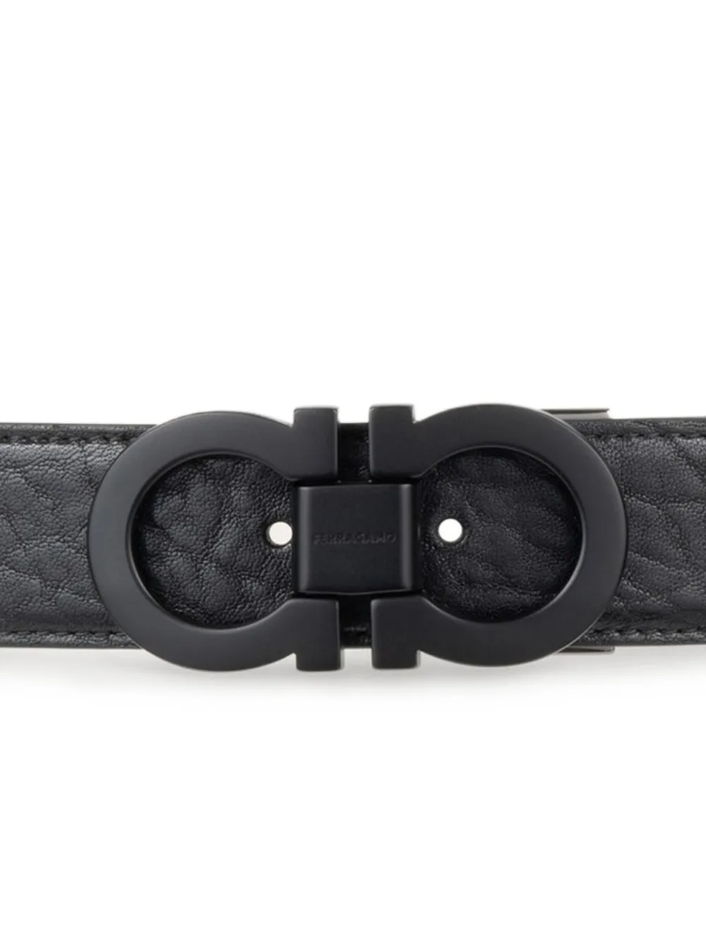 Ferragamo Gancini omkeerbare leren riem - Zwart