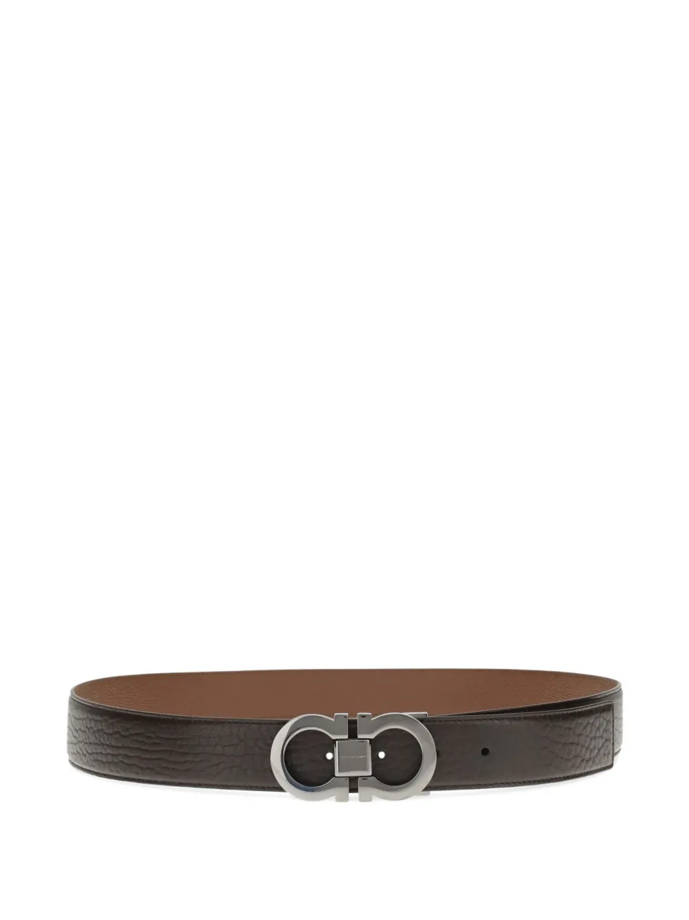Ferragamo Reversible and adjustable Gancini belt - Marrone