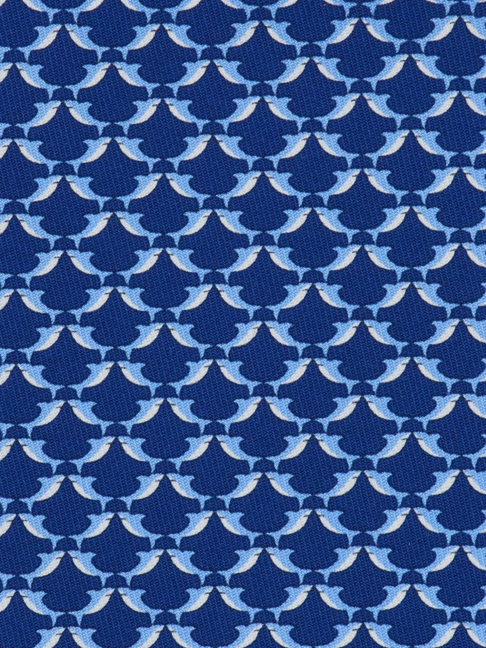 Ferragamo shark-print silk tie Blauw