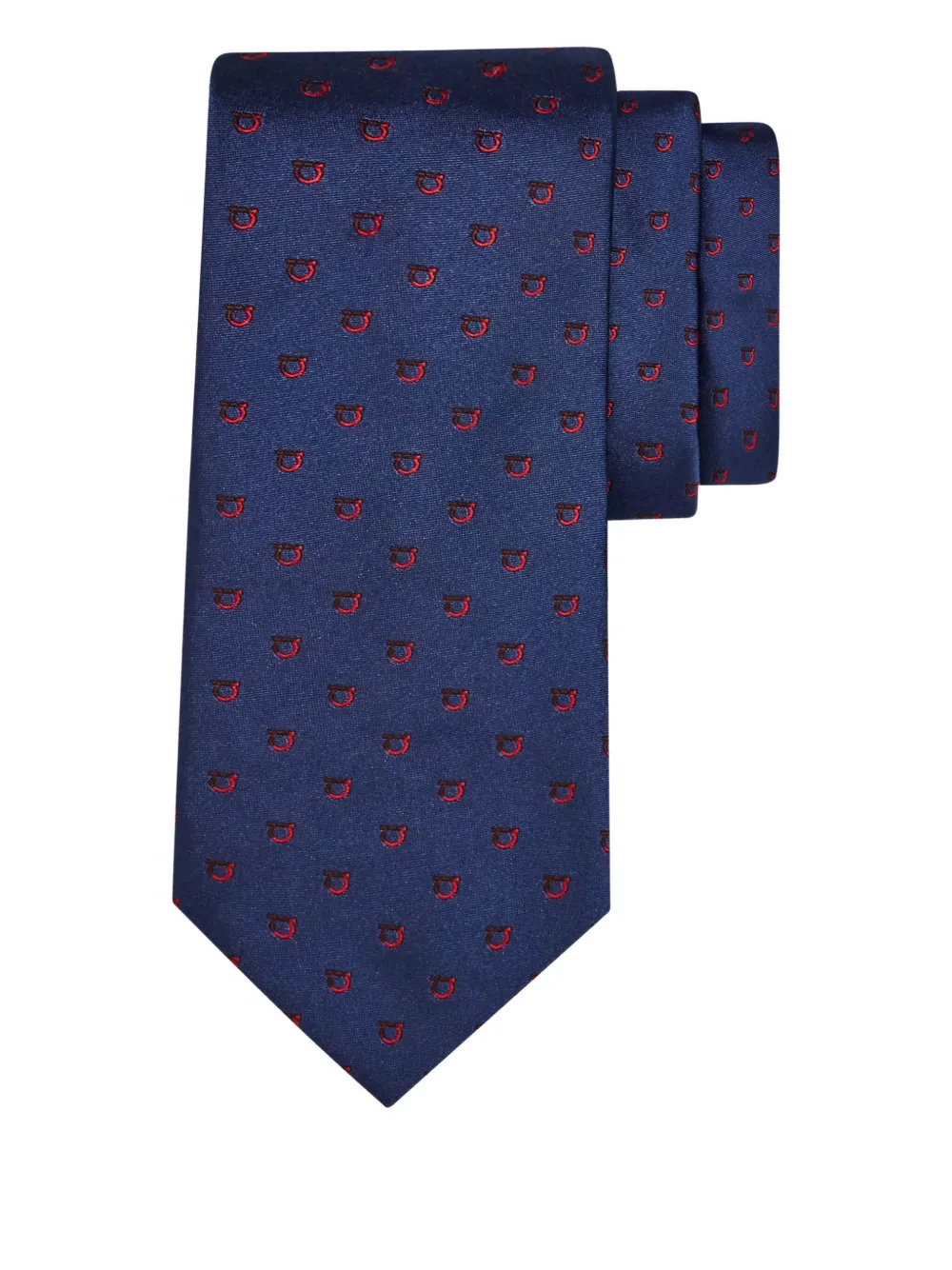 Ferragamo gancini-print jacquard tie - Blauw
