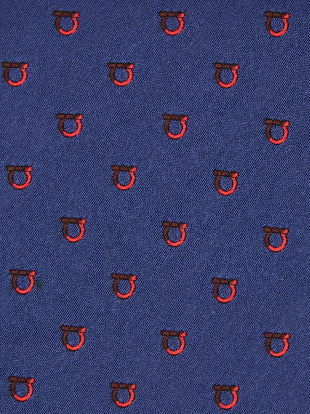 Ferragamo gancini-print jacquard tie Blauw