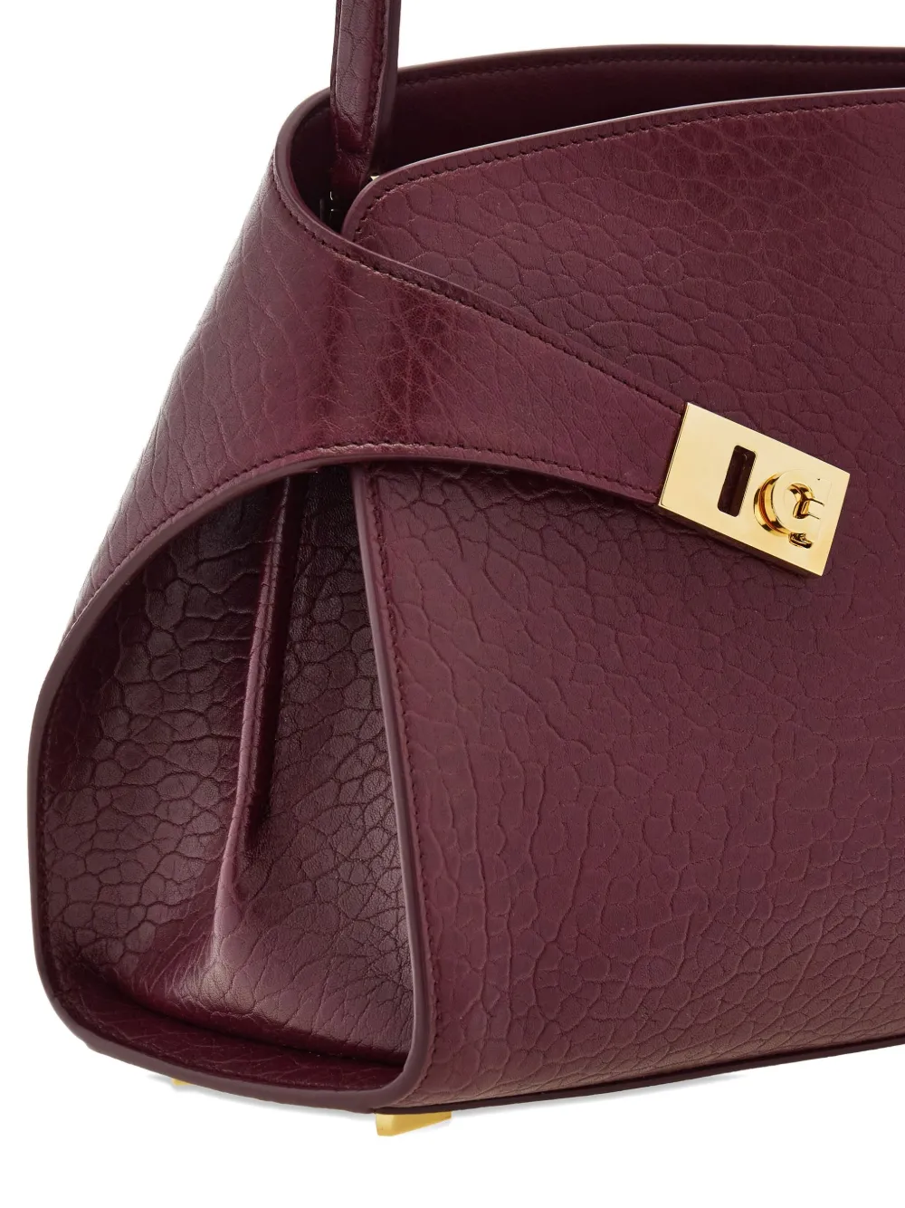 Ferragamo Medium Hug Leather Shoulder Bag In Burgundy